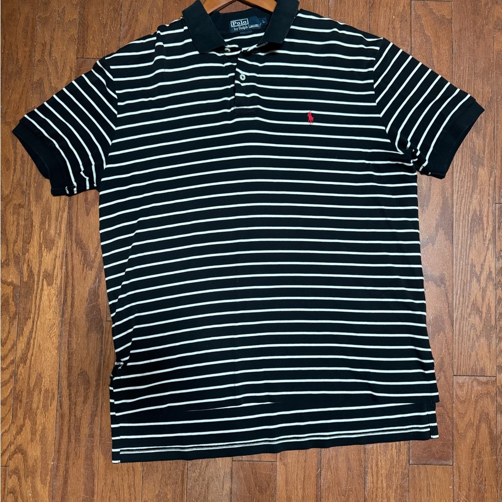 Polo by Ralph Lauren Black and White Striped Polo Shirt
